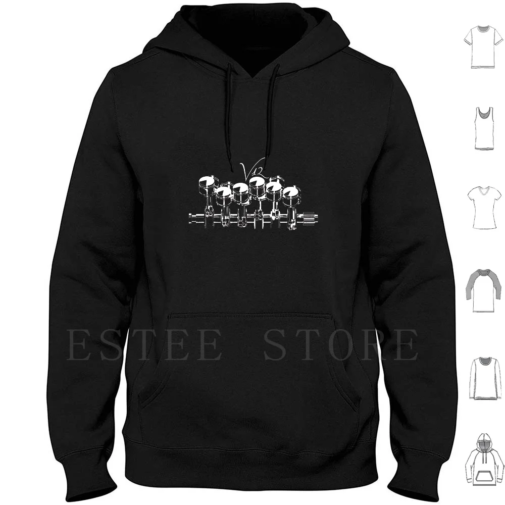 V12 Engine Hoodie Long Sleeve V12 V12 Engine Engine V12 12 Cylinders 12 Cylinder Engine Big Engine Cylinder 12 Cylinders V