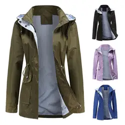 Waterproof Rain Jacket Women Raincoat 2021 Outdoor Hiking Jacket Coat Women Hooded Jacket Femme Windbreaker Coat куртка женская