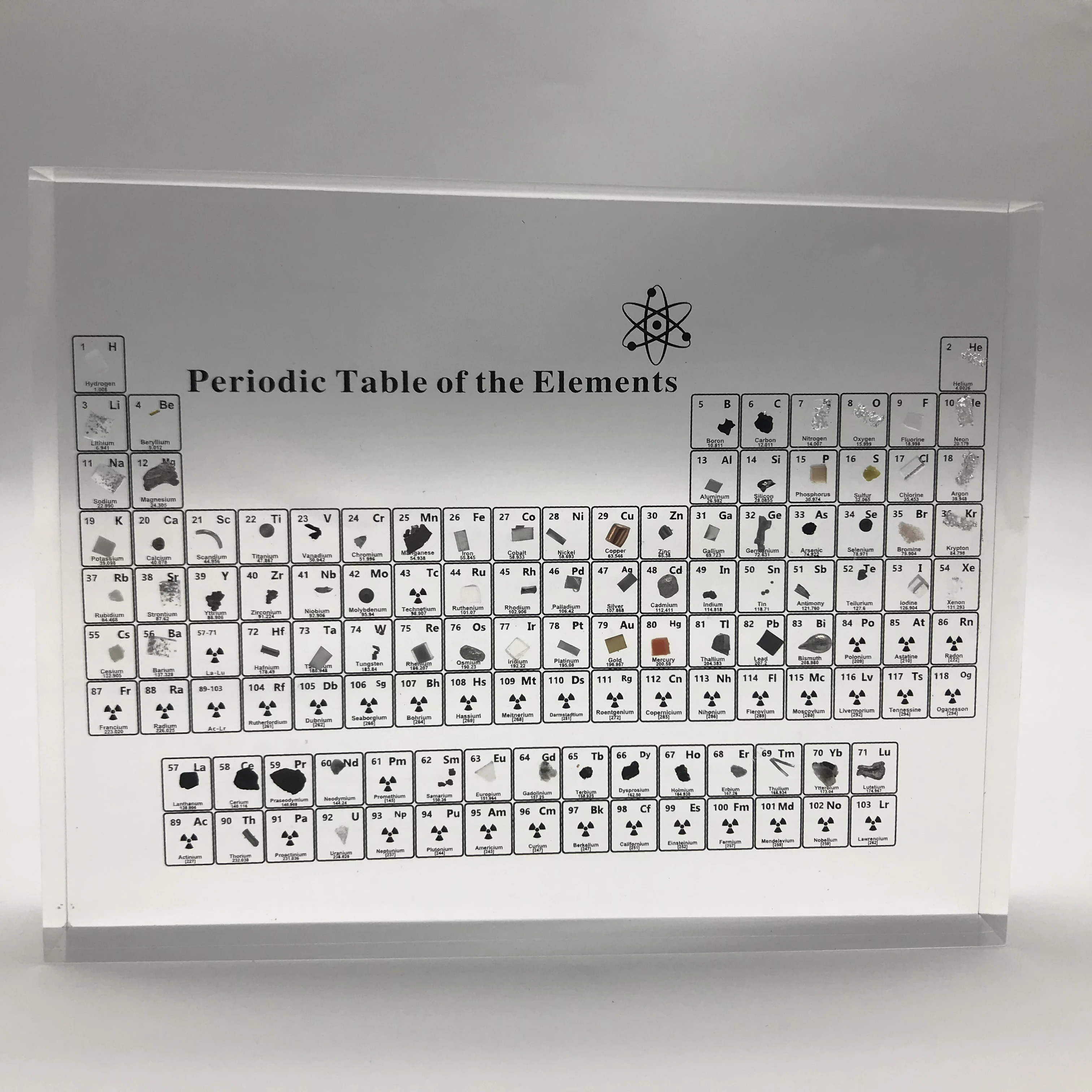 Tavola periodica degli Elementi della Tavola periodica Display Con Elementi Reali Bambini Insegnamento Insegnanti Regali di Giorno Periodica Tabella Acrilica