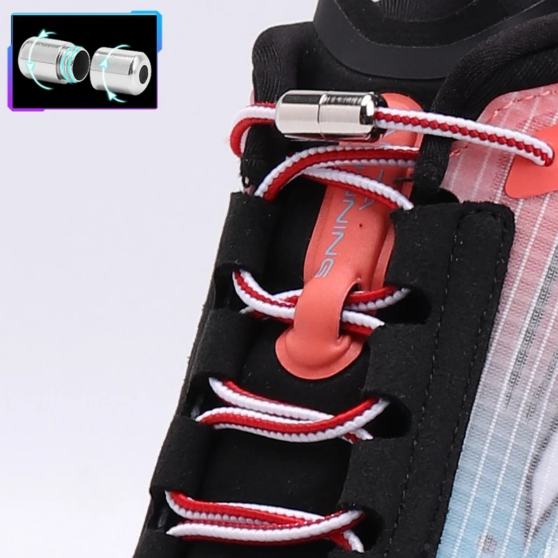 Colourful  No Tie Shoe laces Round Shoelaces for Sneakers Elastic Laces without ties Kids Adult Quick Shoe lace Rubber Bands