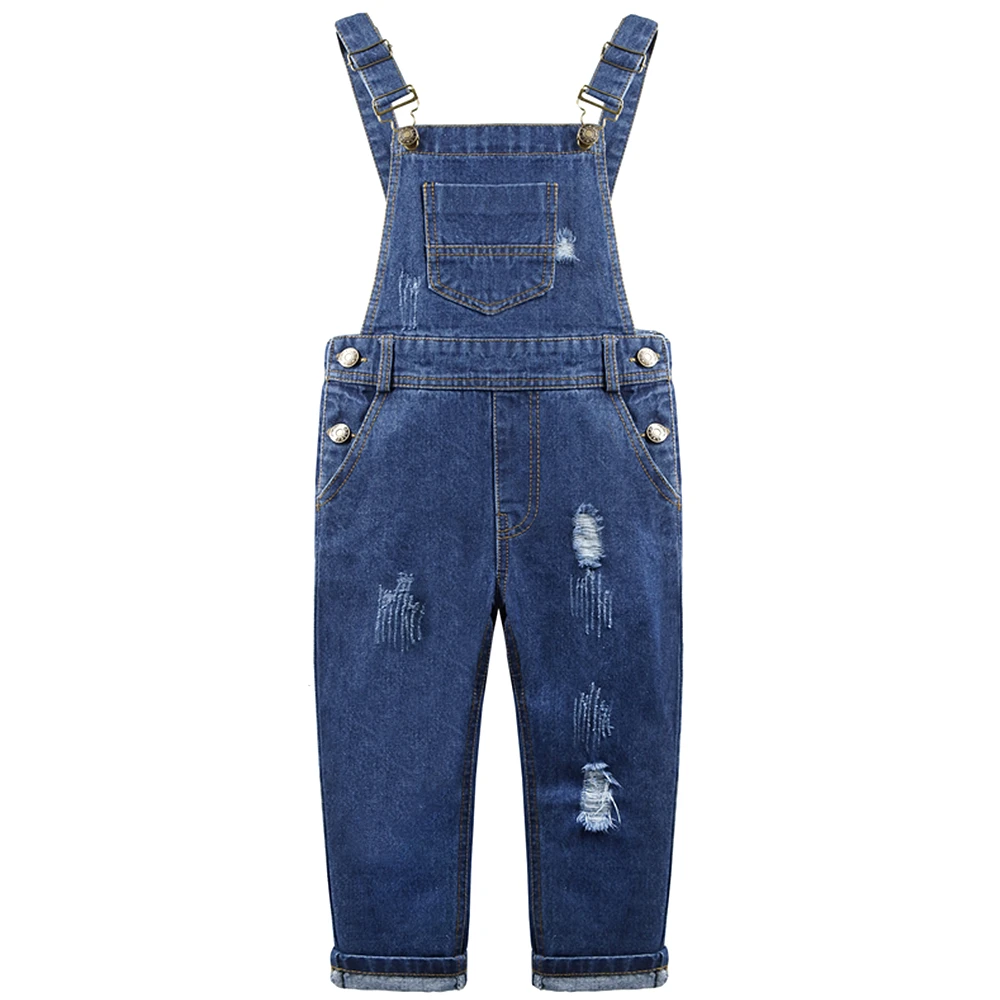 

3-9T Spring Kids Overalls Slim Trousers Boys Girls Suspender Bib Denim Pants Kids Jeans Jumpsuit Clothes Children Clothing
