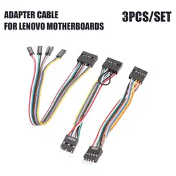 Cable adaptador de 3 unids/set para placas base Lenovo, con interruptor de cableado de transferencia de chasis ordinario, Cable de Audio USB, uso conveniente