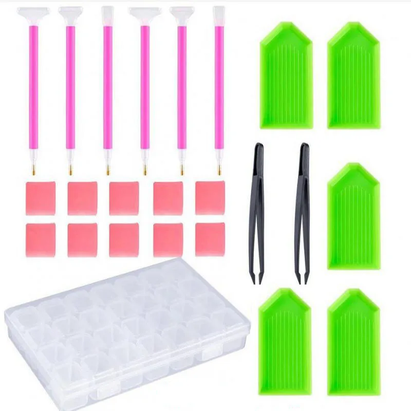 

24 piece set of diamond drawing point clay suction pen tool set