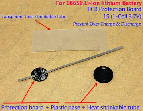 1S 1-cell 3.7V 5A PCB BMS Protection Board+ Case for 1 Pack 18650 Li-ion Lithium Battery Cell Prevent Charge & Discharge