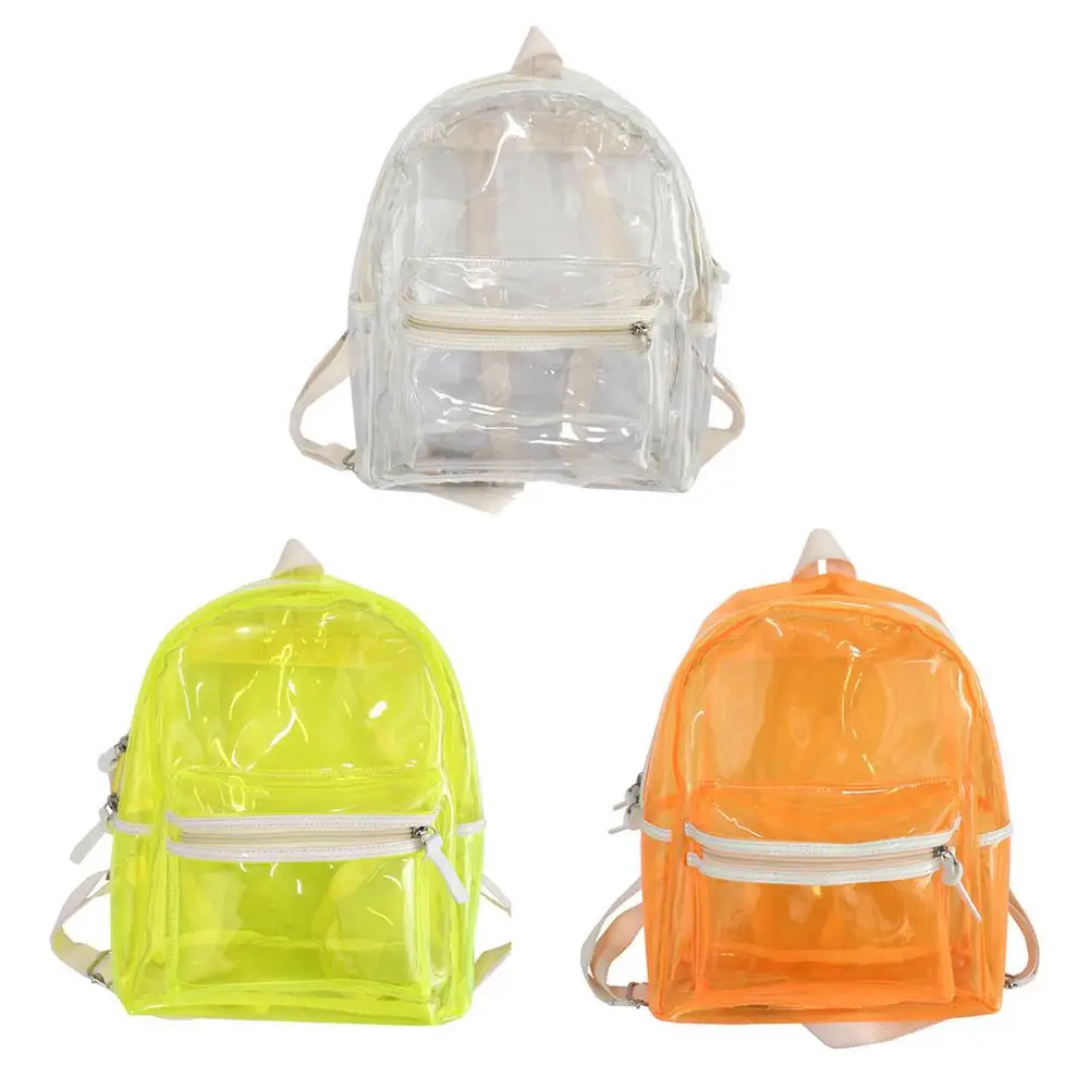 Mochila de PVC transparente com luzes LED, Clear Schoolbag para meninos e meninas, Luminous Night Bag, Outdoor Travel Bag, legal