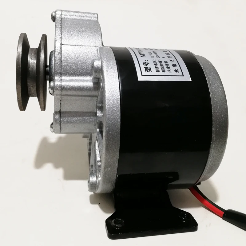 Brush Motor 24V 250W Decelerating DC Geared Motor for Playground Car Machine MY1016Z with Pulley