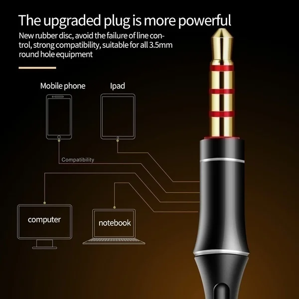 EHS64-auriculares intrauditivos con cable, audífonos deportivos estéreo 6D con micrófono, 3,5mm, para Samsung y Xiaomi