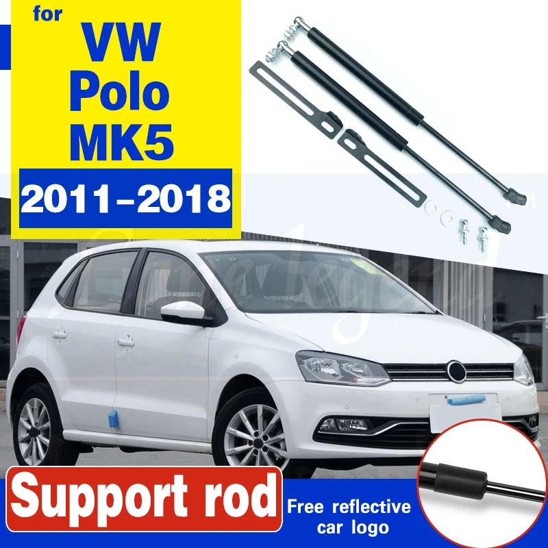 Refit Engine Hood Gas Spring Shock Lift Strut Bars Support Rod Bracket 2pcs/set For VW Polo MK5 2011-2018 Car-styling