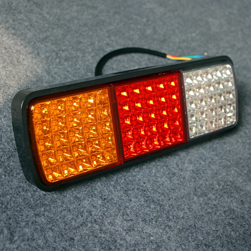 2pcs12V 75LEDs Waterproof Bright Rear Brake Tail Lamp Stop Turn Signal Light for Truck Trailer Combination Tail Lamp