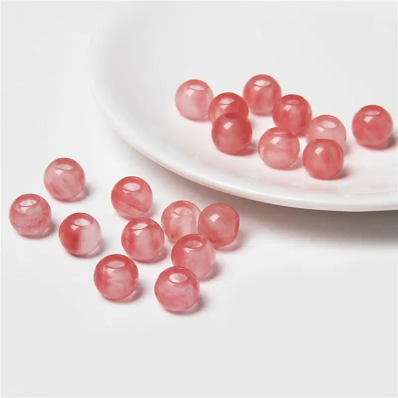 10pcs/Lot 8x14mm 5mm Big Hole Natural Round Jades Jaspe Stone Crystal Spacer Beads Charm Pendant For Jewelry Making Accessories - Image 28