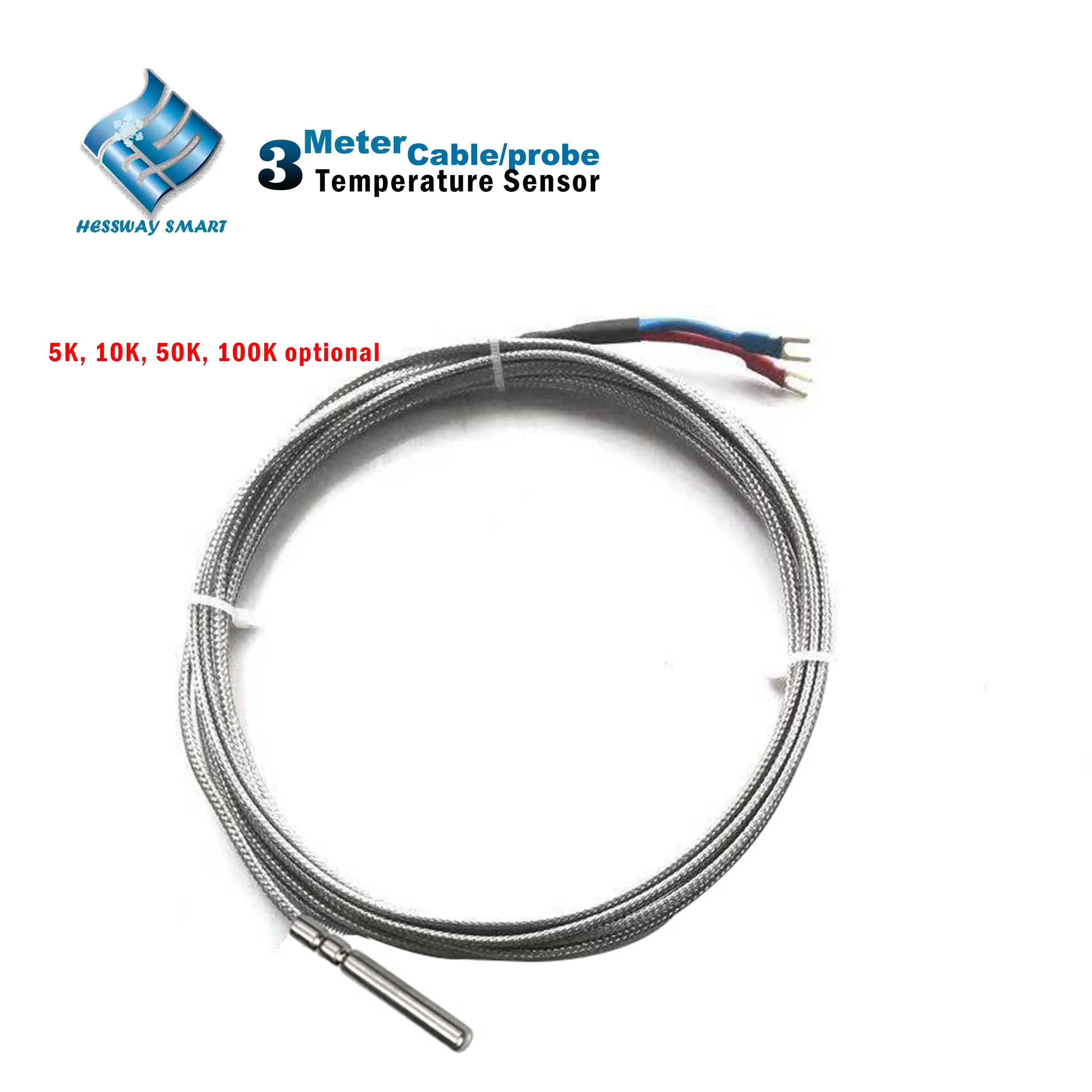 MF52A1 B3950 5K 10K 50K 100k Ohm NTC 3950 Thermistors for Temperature Probe Cable Cord Sensor 3M High Temp Glass Fiber Material