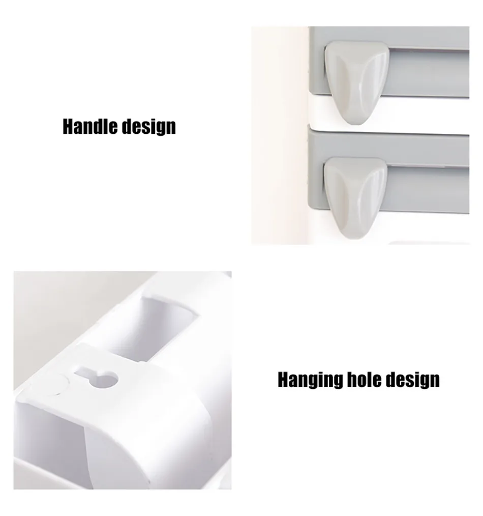 Wand montage Aluminium folie Papier handtuch Sauce Flaschen halter 4 in 1 Frisch halte folie Schneiden multifunktion ale Küche Lagerung – Detail 9