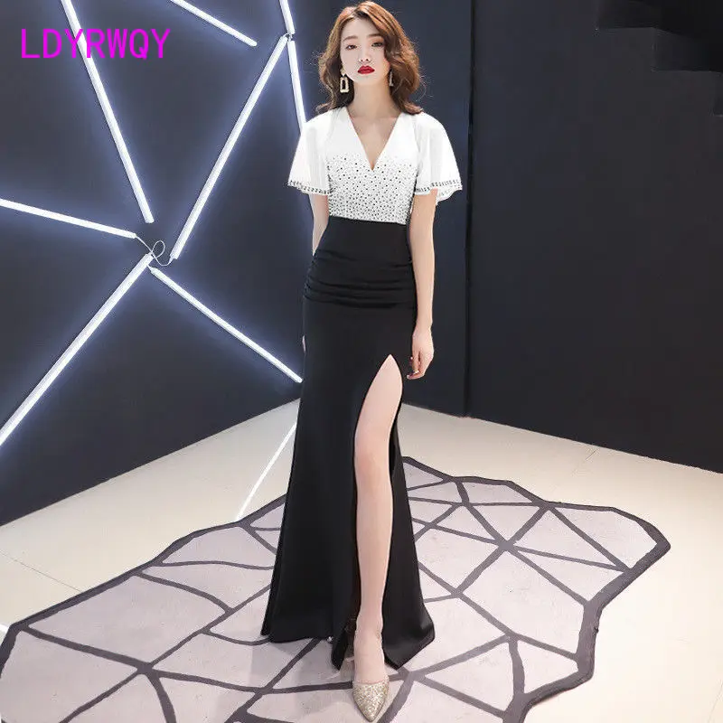 

Women's 2021 new fishtail diamond ladies dress Office Lady Zippers Polyester Knee-Length