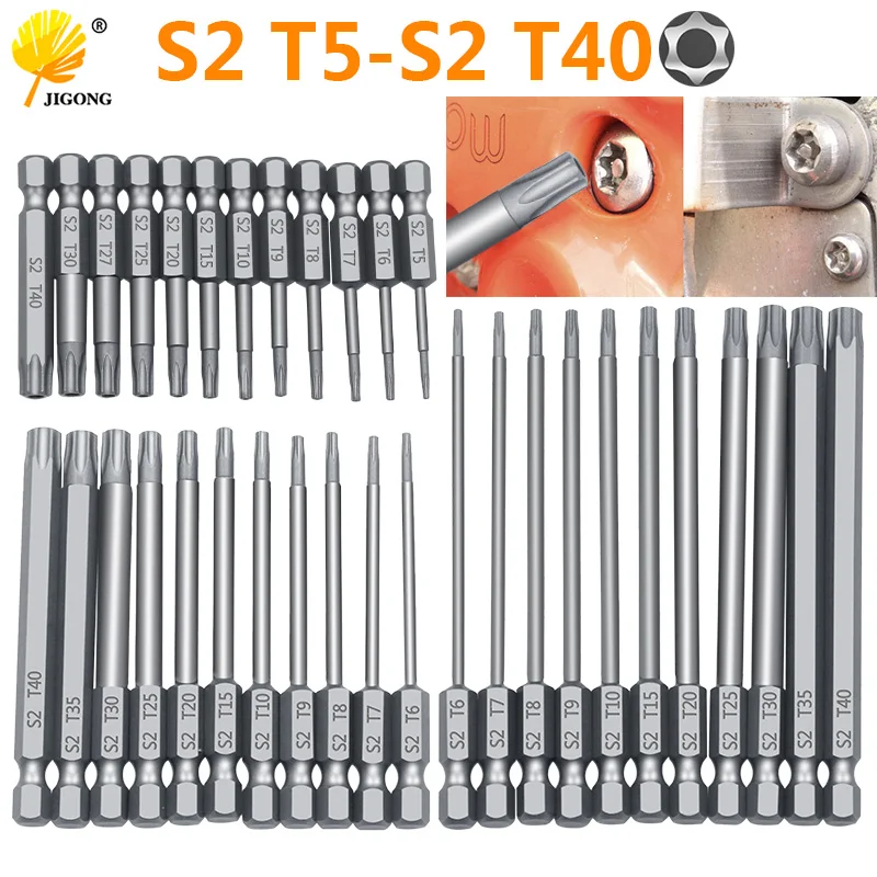 11pcs 12pcs Security Bit Set Tamper Proof Screwdriver Drill Bit Screw Driver Bits Torx Flat Head 1/4\