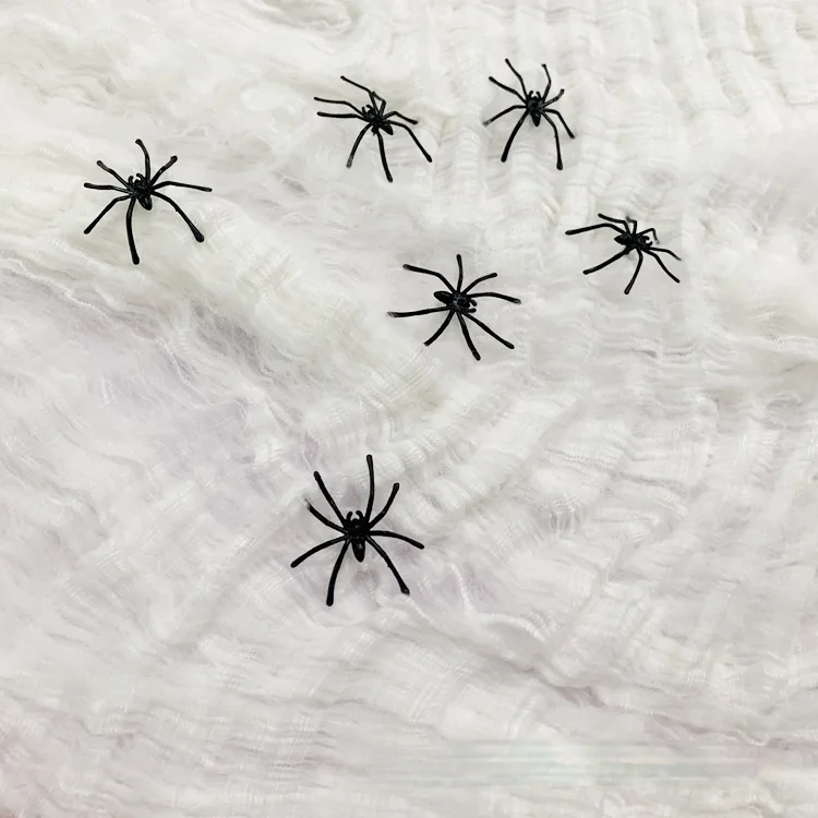 Horror Black Spider Haunted Spider Web Bar Party Costume Props Decoration Supplies Simulation Tricky Toy Halloween Decoration