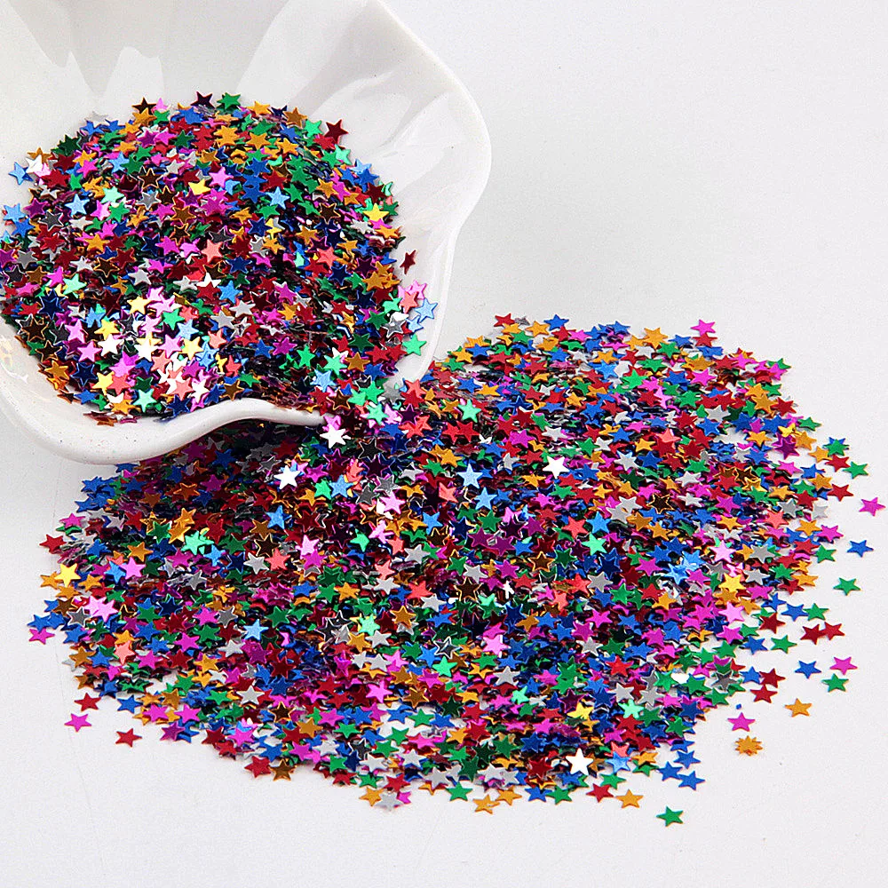 Sequins 4mm Star Shape Loose Sequin Champagne Color Paillettes Sewing Wedding Craft Children DIY Accessories 10g