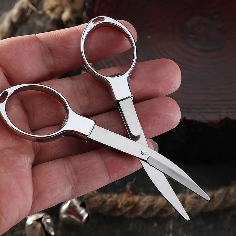 EDC Portable Small Stainless Steel Multifunctional Fishing Line Scissors Folding Scissors 8 Character Glasses Paper Cutter