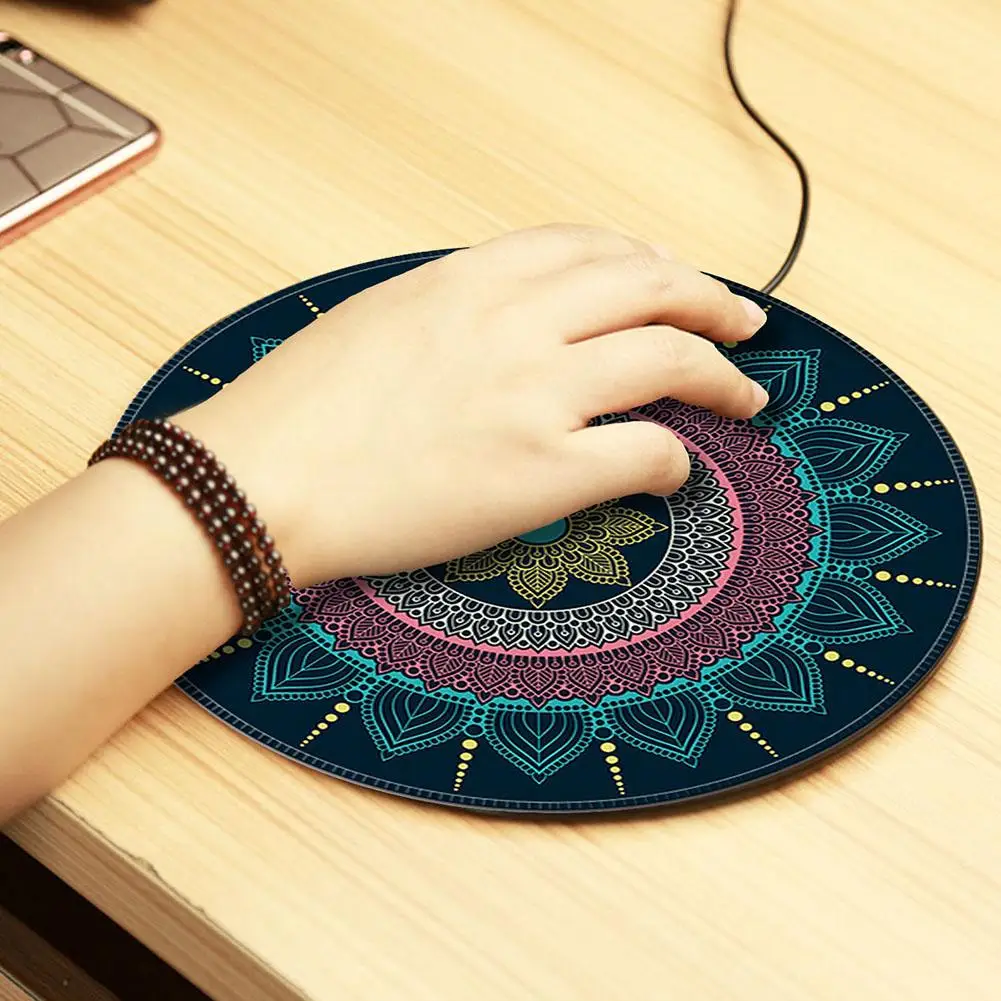Diskon Besar-besaran!!! Karpet Game 3D Komputer Bundar Bohemia Antik Alas Mouse Anti Slip Mousepad