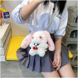 New Lolita Bunny Plush Shoulder Bag Female Korean Version Doll Girl Cute Cartoon Bag