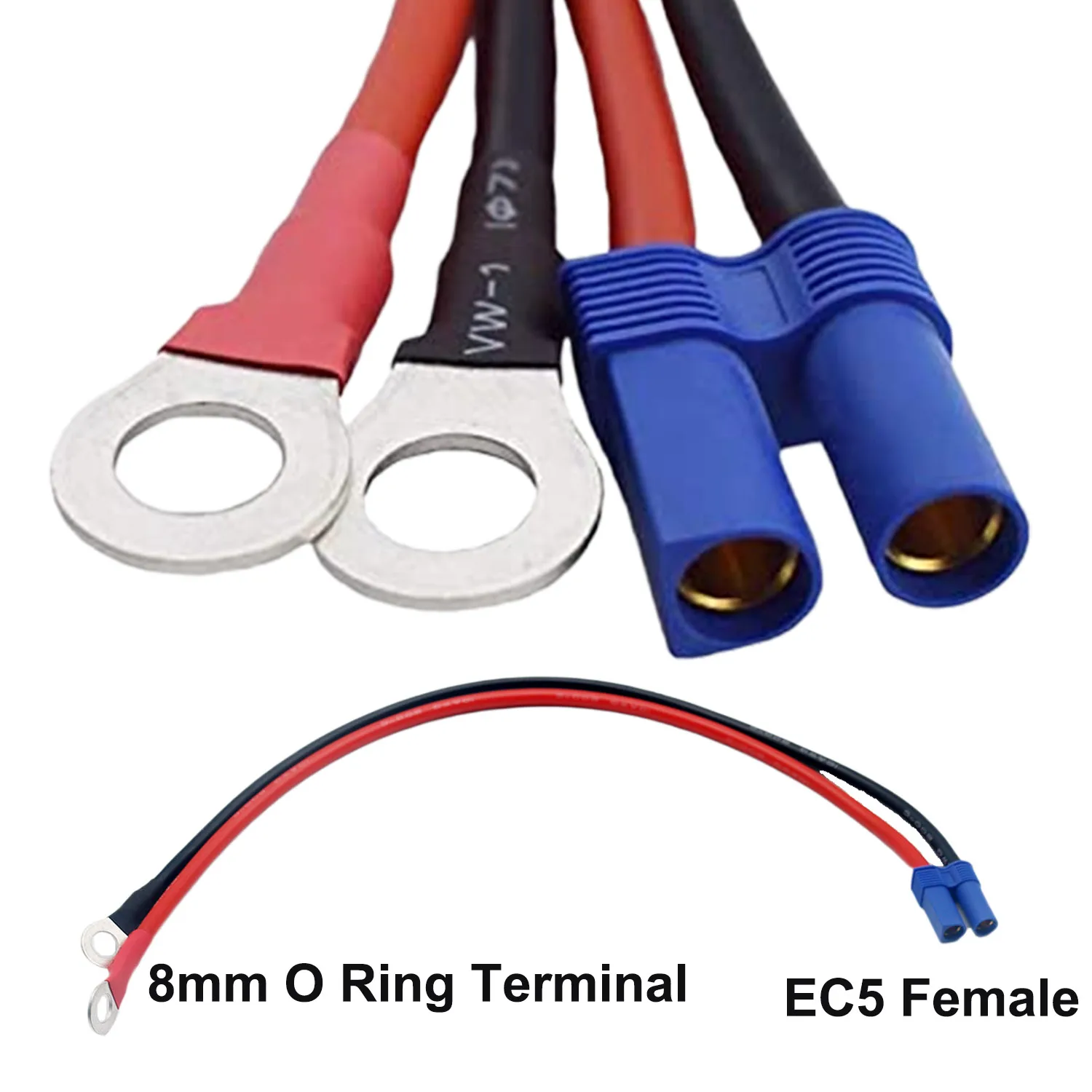 EC5 Female to 8mm O Ring Terminal 10AWG Battery Charger Emergency DC Power Supply Lead Cable 40cm