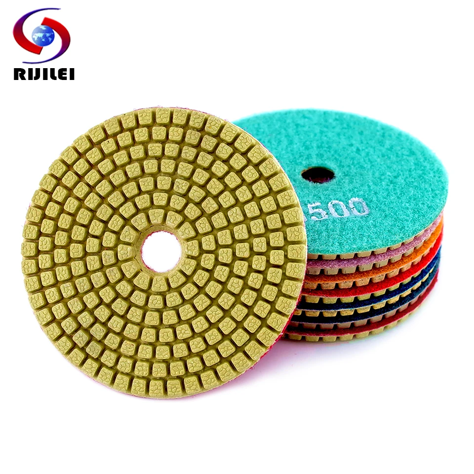 

7Pcs/Lot High Quality 4Inch Marble Polishing Pad 100mm Diamond Polishing Pad Wet Grinding Disc for Ceramic Tile Concrete WPD12