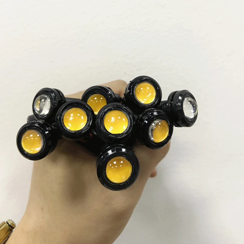 Luces de circulación diurna para coche, luces Led DRL de ojo de águila de 18 MM, 12V, señal de estacionamiento de marcha atrás, lámparas de