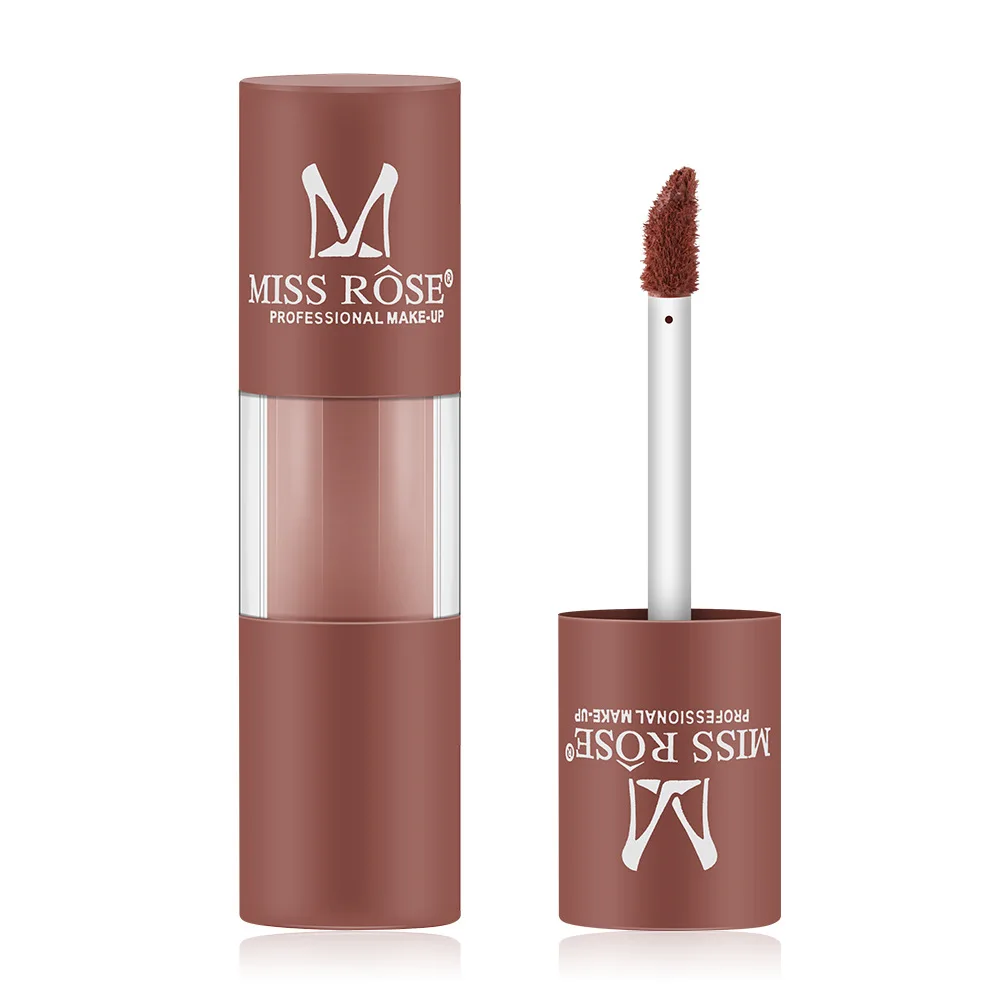 MISS ROSE Matteสีแดงกันน้ำกันน้ำNutritious Clearแต่งหน้าลิปสติกดอกไม้ลิปสีชมพูครีมเครื่องสำอางของขวัญ