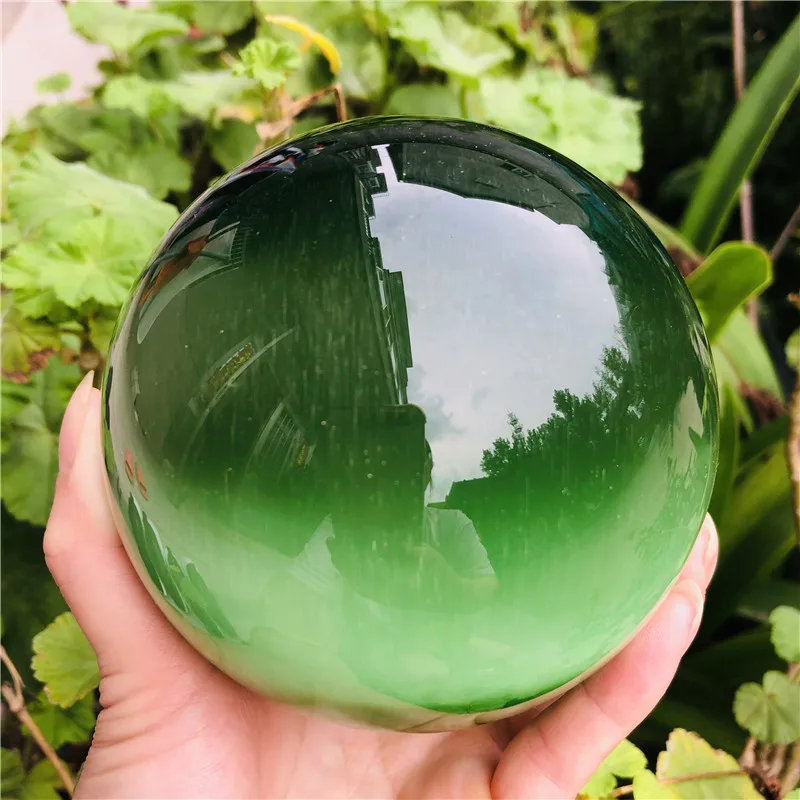 Rare natural crystal green cat eye crystal ball 40-100mm + stand 5AAA