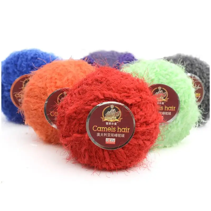 Wholesale 50g/ball DIY Blended Soft Camel Hair Yarn Silk Cotton Yarn Wool Cashmere Yarn Hand Knitting Crochet Wool Thread FZ40