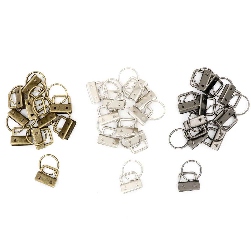 10 pz/set 25mm portachiavi Hardware portachiavi anello diviso per braccialetti da polso Clip di coda in cotone Clip di coda in ferro multicolore