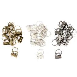 10 pz/set 25mm portachiavi Hardware portachiavi anello diviso per braccialetti da polso Clip di coda in cotone Clip di coda in ferro multicolore