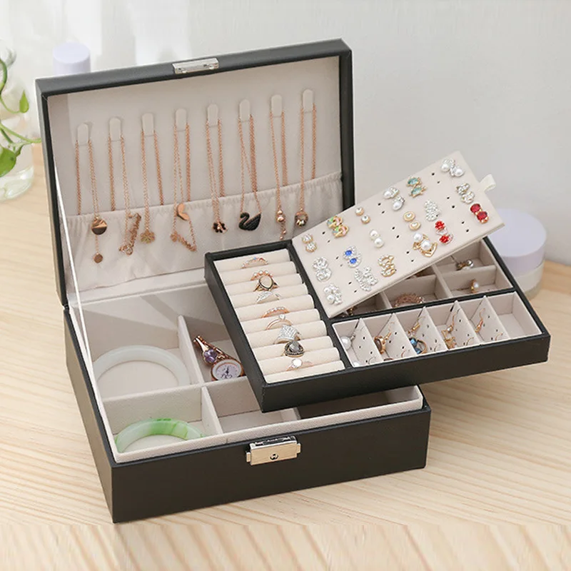 High Quality Multifunctional Storage Box Jewelry Box Modern Jewellery Storage Container Large Capacity Jewlery  Gift Packaging