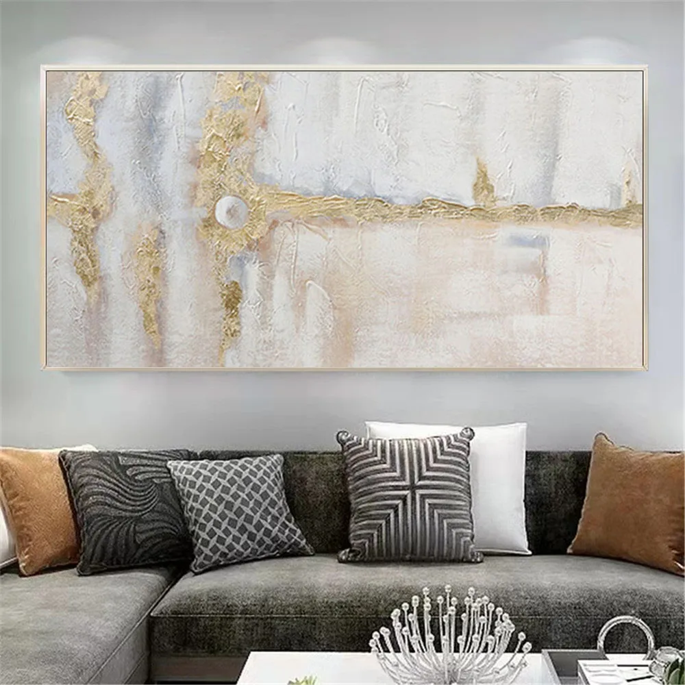 Hot sale Posters and print Scepte Canvas Painting Hand Painted Abstract Gold Foil Oil Painting Wall Art Modern Home Decor Murale