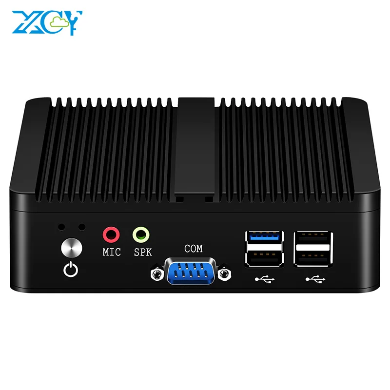 XCY Mini komputer Intel Celeron J6412 Dual Ethernet 2x COM RS232 RS485 Windows Linux HDMI VGA 4x USB WiFi komputery przemysłowe