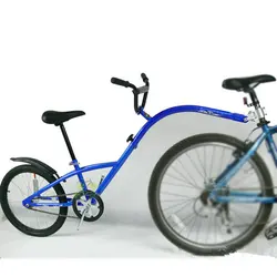 20 zoll Mountainbike Anhänger, Stahl Rahmen Tandem Fahrrad Anhänger, co-Pilot Bike Anhänger mit Air Rad, Blau/Silber Für Verfügbar