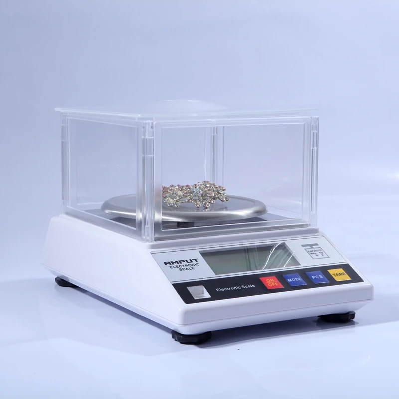 0.01g Big Size Windshield Electronic Scale Jewelry Gram Gold Gem Lab Bench Weight Balance 600g 2kg Level Adapter Scales 13units