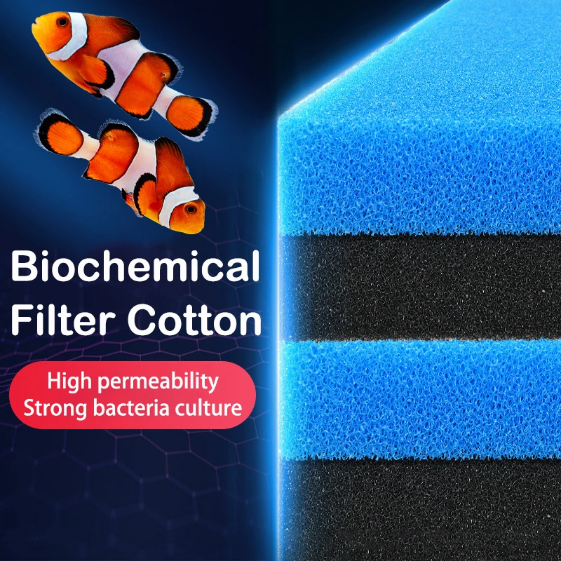 Biochemical Decoration Cotton Sponge Aquarium Filter Fish Tank Pond Black Foam Sponge Tank 25 PPI Filter Accessories Middle Pore