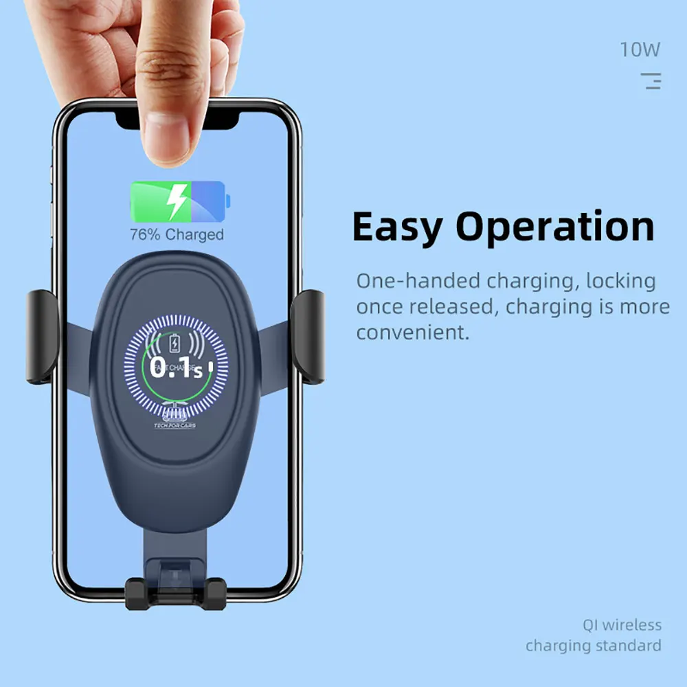 10 واط سيارة لاسلكية تهمة قوس منفذ الهواء قوس شحن سريع حامل للهاتف 4-6 بوصة التلقائي التعريفي عمود شحن