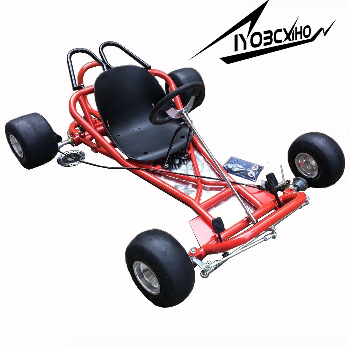 Whole Body Frame of 168CC Go Kart UTV Buggy Total Set with Front Steering system Rear Axle& Rear Brake Including Wheels And Seat