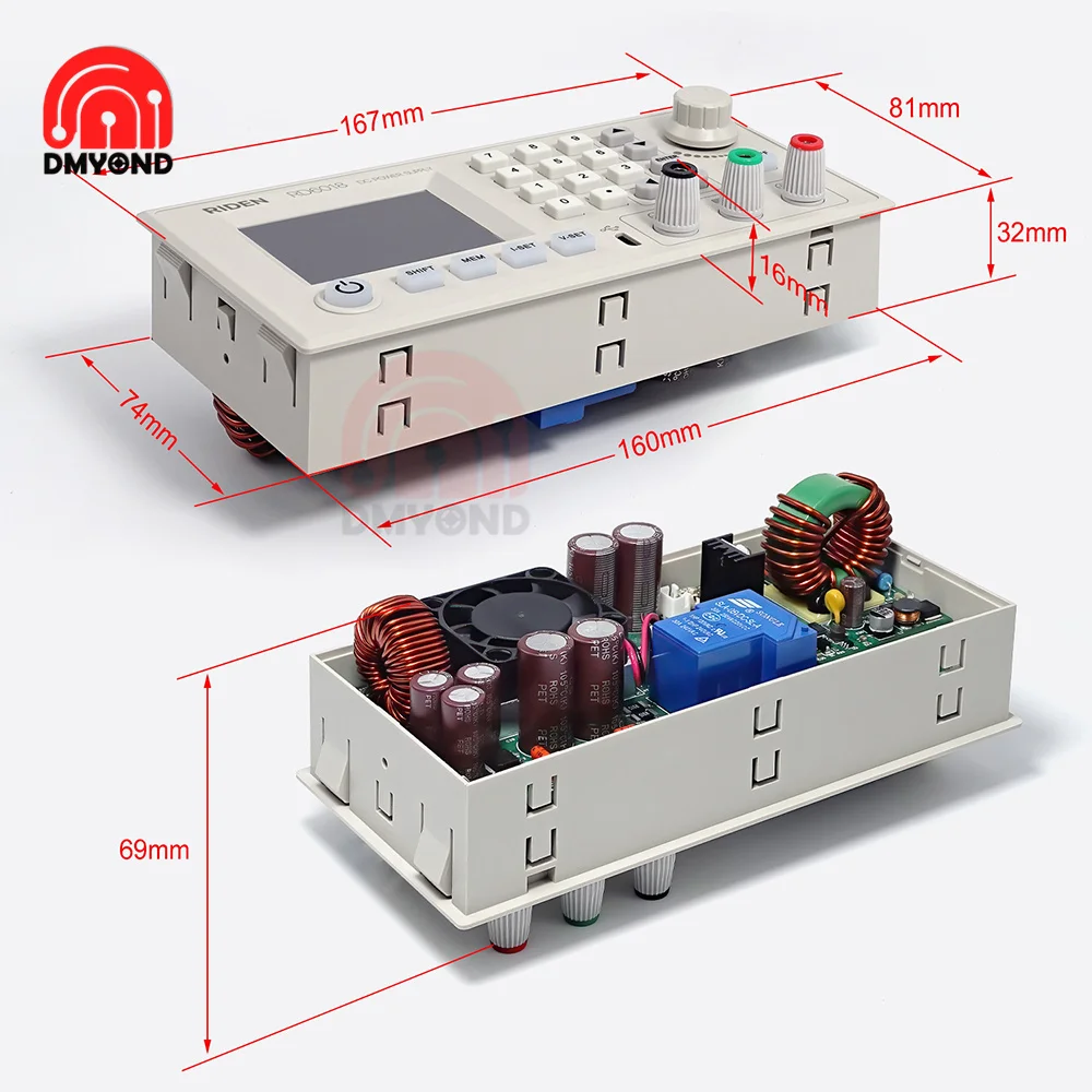 Voltmetro 60V 18A VS RIDEN RD6006 RD6012 del convertitore del Buck del modulo dell\'alimentazione elettrica di tensione di DC-DC WiFi di RD RD6018