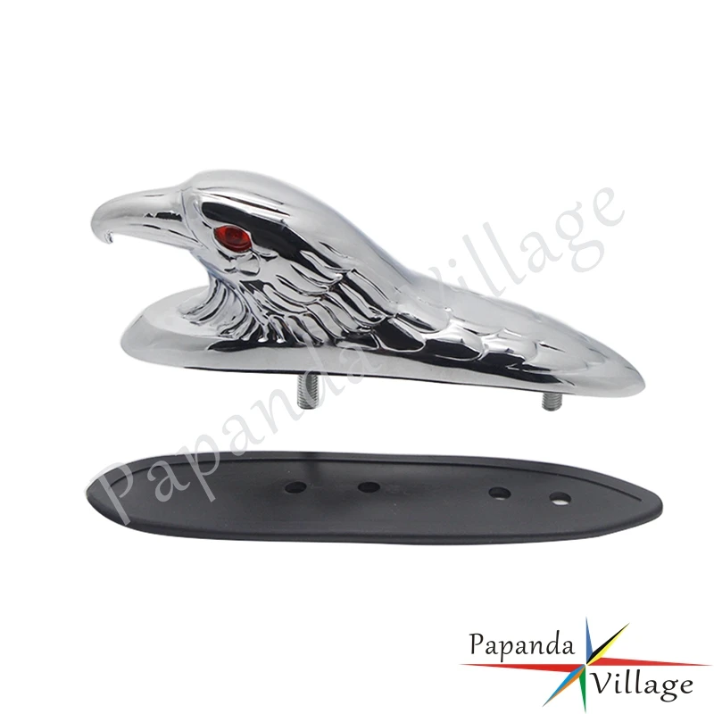 Chrome ATV Motorcycle Eagle Head Ornament Statue For Kawasaki Yamaha Suzuki Honda Harley Dirt Bike Front Fender Frame Decoration