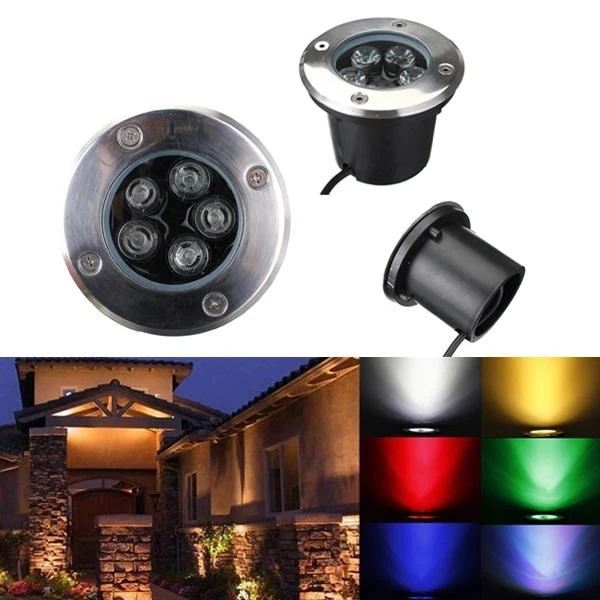 Spot Lumineux LED Encastrable dans le Sol, Imperméable Conforme à la Norme IP65, Éclairage d\'Extérieur, Idéal pour un Jardin ou un Sentier, 1/3/5W,