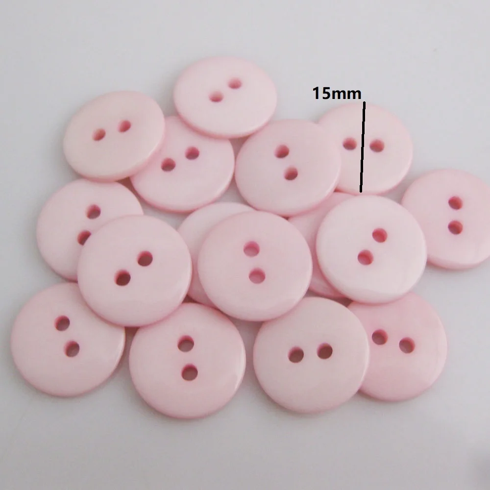 NBNOEN 100Pcs Light Pink Colors Shirt Buttons 9mm 12.5mm 15mm Children Clothes Accessories