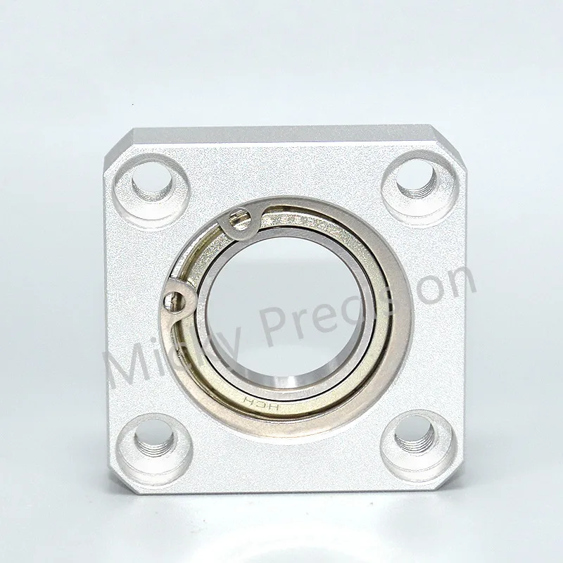Aluminum Flange Square Housing Single Bearings with Housings Bearing seat assembly Direct Mount Unbuckled ring diameter 4mm-50mm