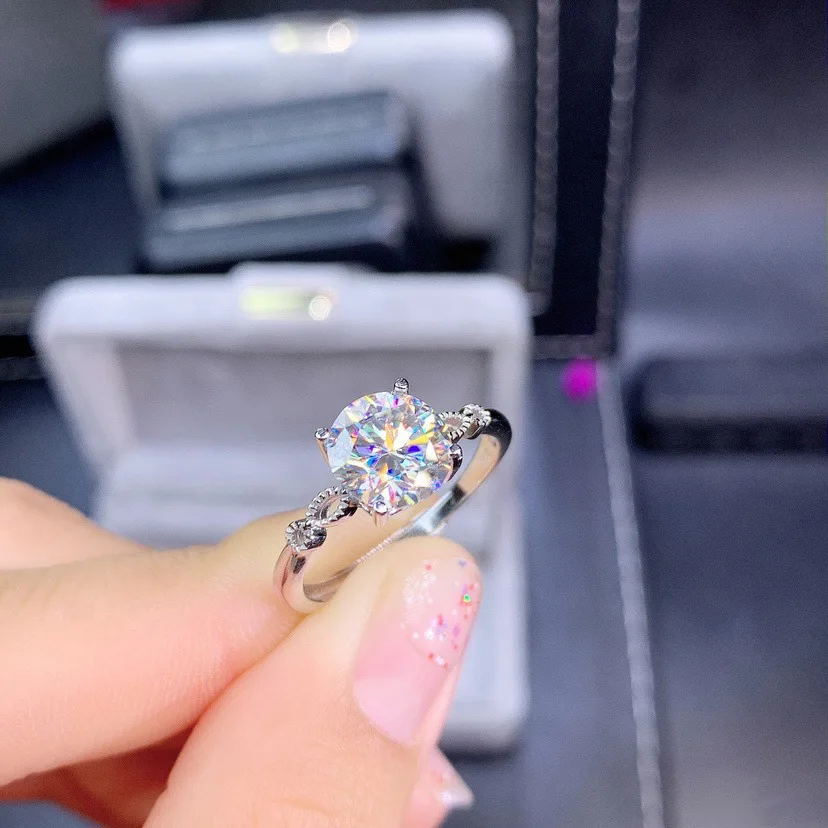 

Real Diamond Resizable Ring Foe Women Silver 925 Luxury Romantic Wedding Fine Jewelry Gifts