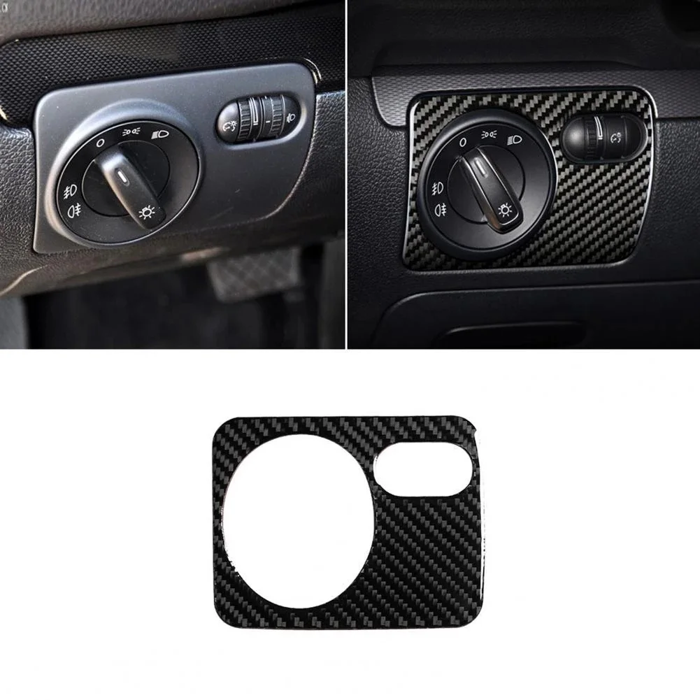 Car Headlight Switch Control Frame Carbon Fiber Sticker Suitable for VW Golf 6 R MK6 Scirocco 09-16