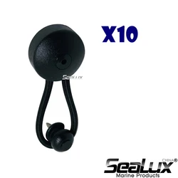 Sealux Bungee Shock Cord Cover Clips, Lacing Knobs, Pull Tie Down, Tarp Canvas Knobs para Marine Boat, Caminhão, Carro, RV, 10 Set
