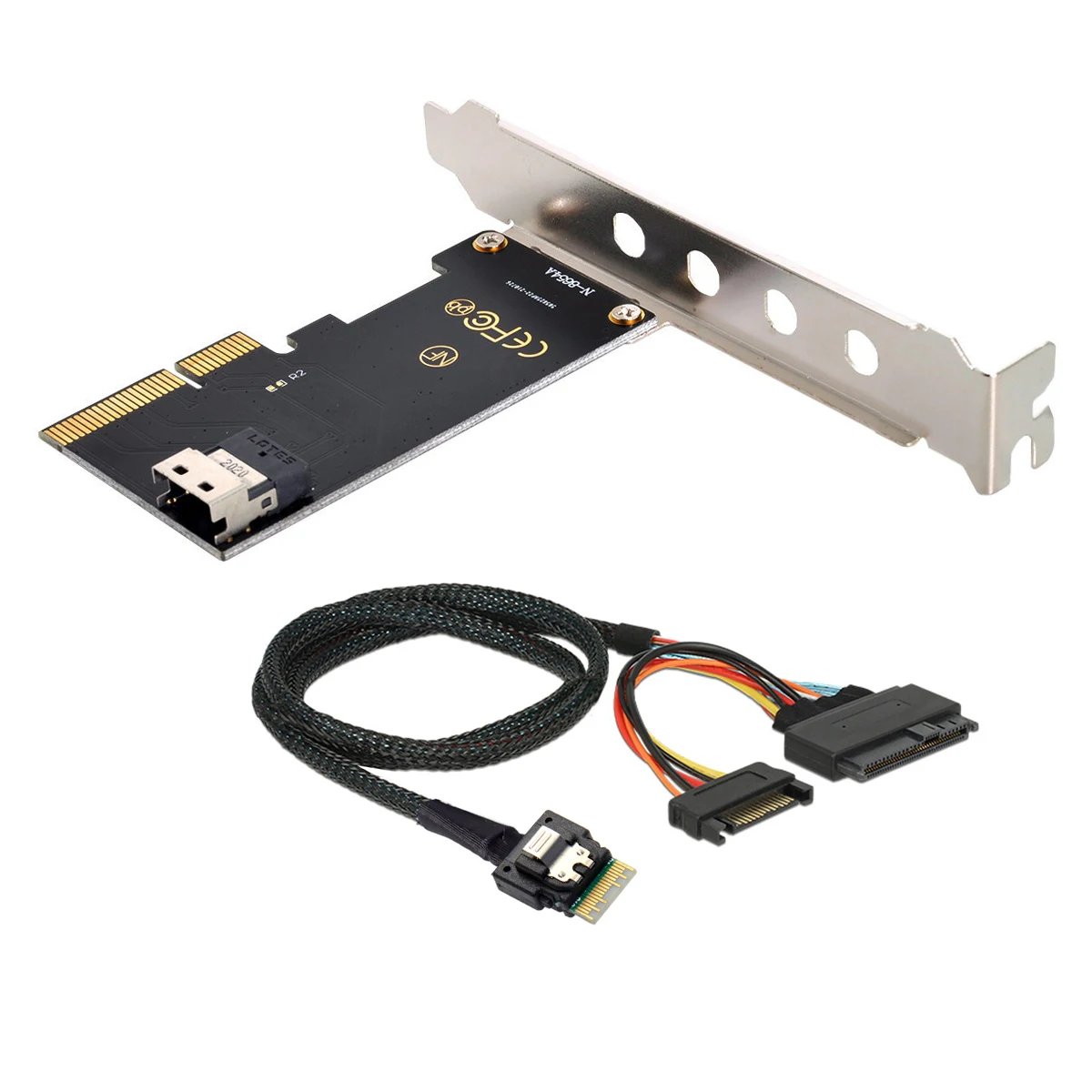 

Zihan PCI-E Express 3.0 4.0 to SFF-8654 Slimline SAS Card Adapter to U.2 U2 SFF-8639 NVME PCIe SSD Cable for Mainboard SSD