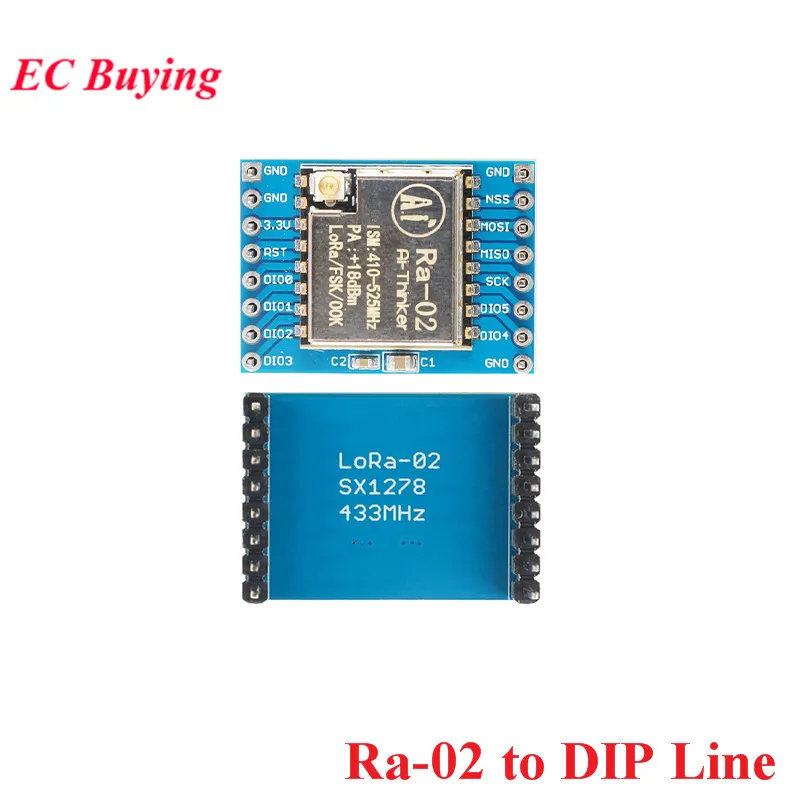 SX1278 LoRa Module Ra-01Ra-02 LoRa Spread Spectrum Wireless Transmit Module 433MHZ/SPI DIP Translator Ra-01 Ra-02 For Smart Home