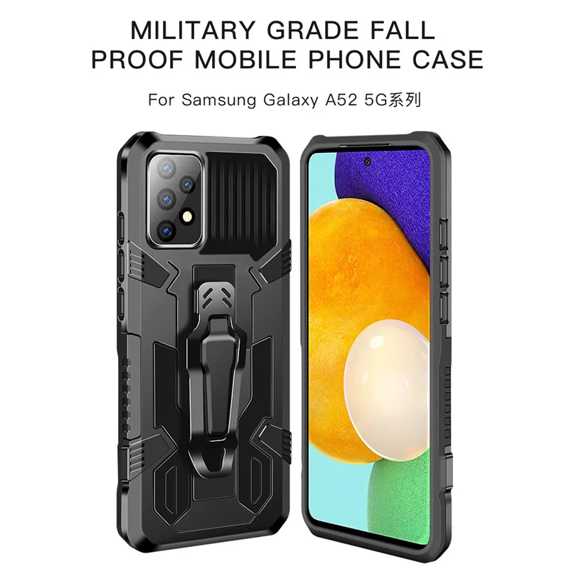 Funda armadura para Samsung Galaxy A52, soporte a prueba de golpes, funda con Clip para cinturón para Samsung A52 5G SM-A526B 4G SM-A525F Coque